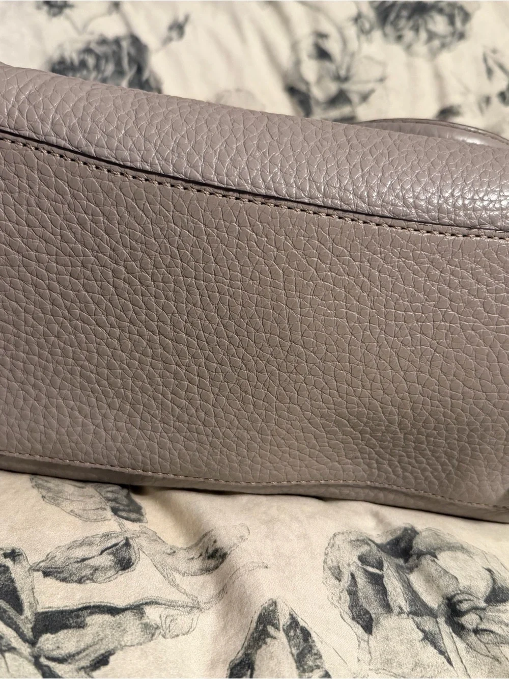 Michael Kors Pebbled Leather Satchel in Taupe